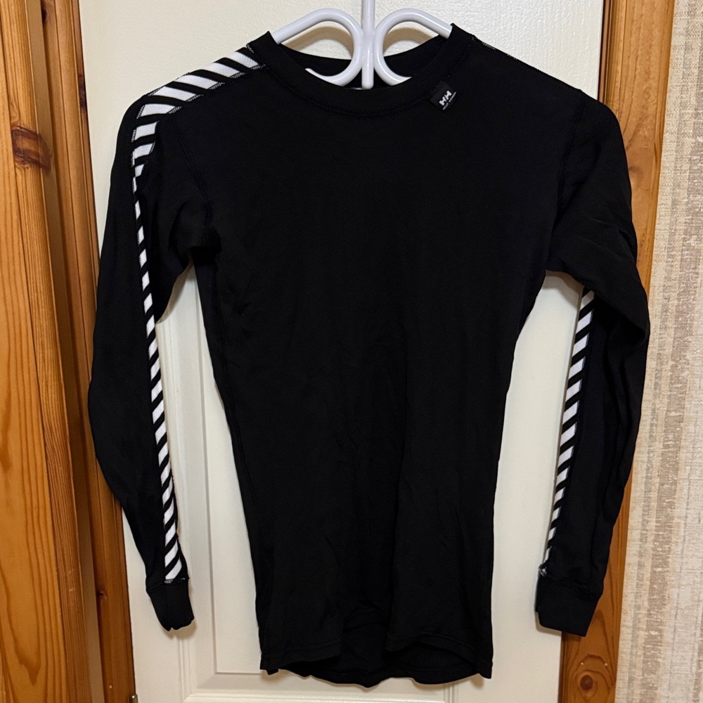 Helly Hansen Black Long Sleeve Women’s  Shirt with Striped Accents